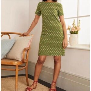 Boden Pea Paisley Print Tee Shirt Dress Short Sleeve Size US 14 NWT